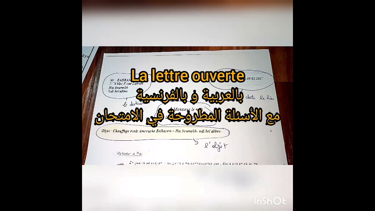 la lettre ouverte révision plus questions posées dans un examen