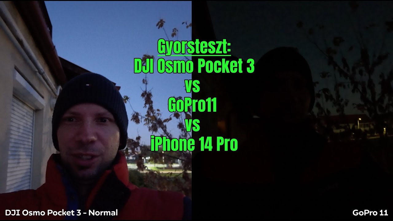 DJI Osmo Pocket 3 vs GoPro11 vs iPhone 14 Pro gyorsteszt
