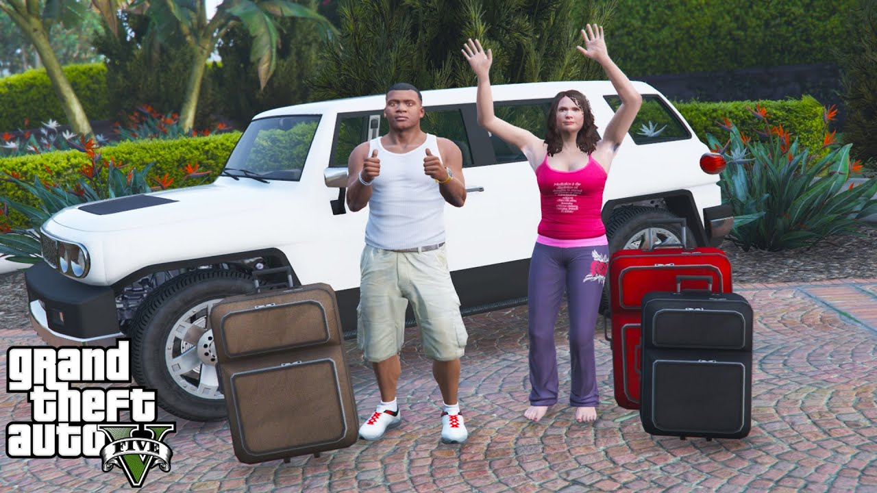 Franklin And Amanda's Road Trip in GTA 5 (funny)