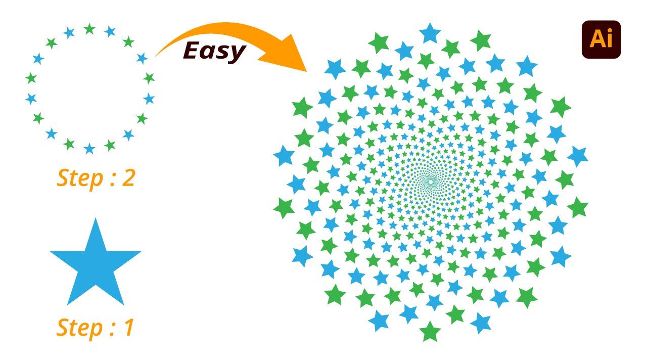 How to Create Star Shape Blending Design in Adobe Illustrator | Transform Effect | Bangla tutorial