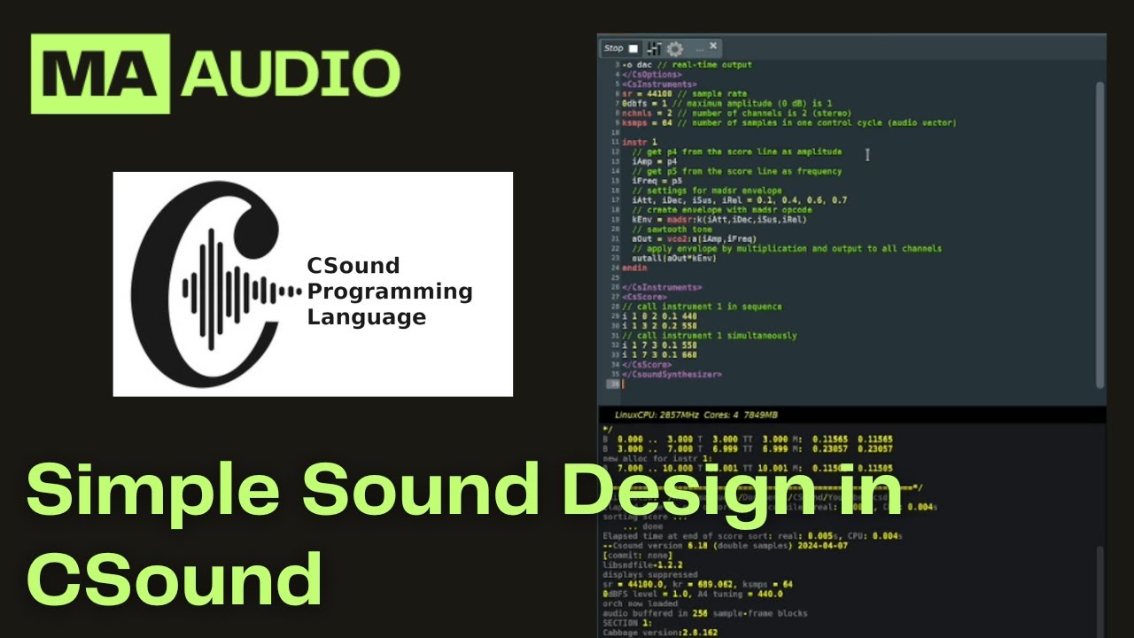 Простой звуковой дизайн в CSound