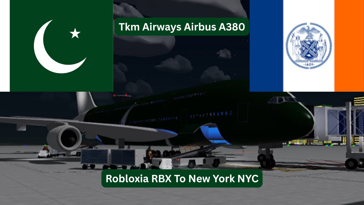 Flight Snow To Green Tkm Airways Airbus A380 Robloxia RBX To New York NYC