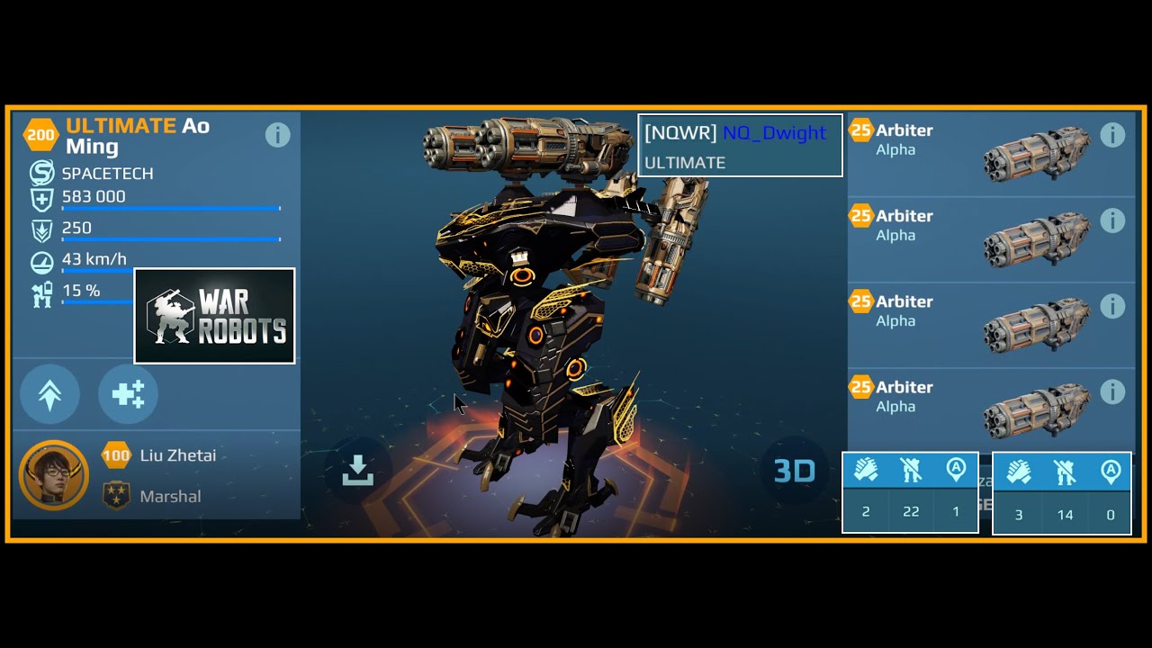 War robots🤖 ULTIMATE Ao Ming 🦅 Arbiter 🚀 (Titan) [4k]