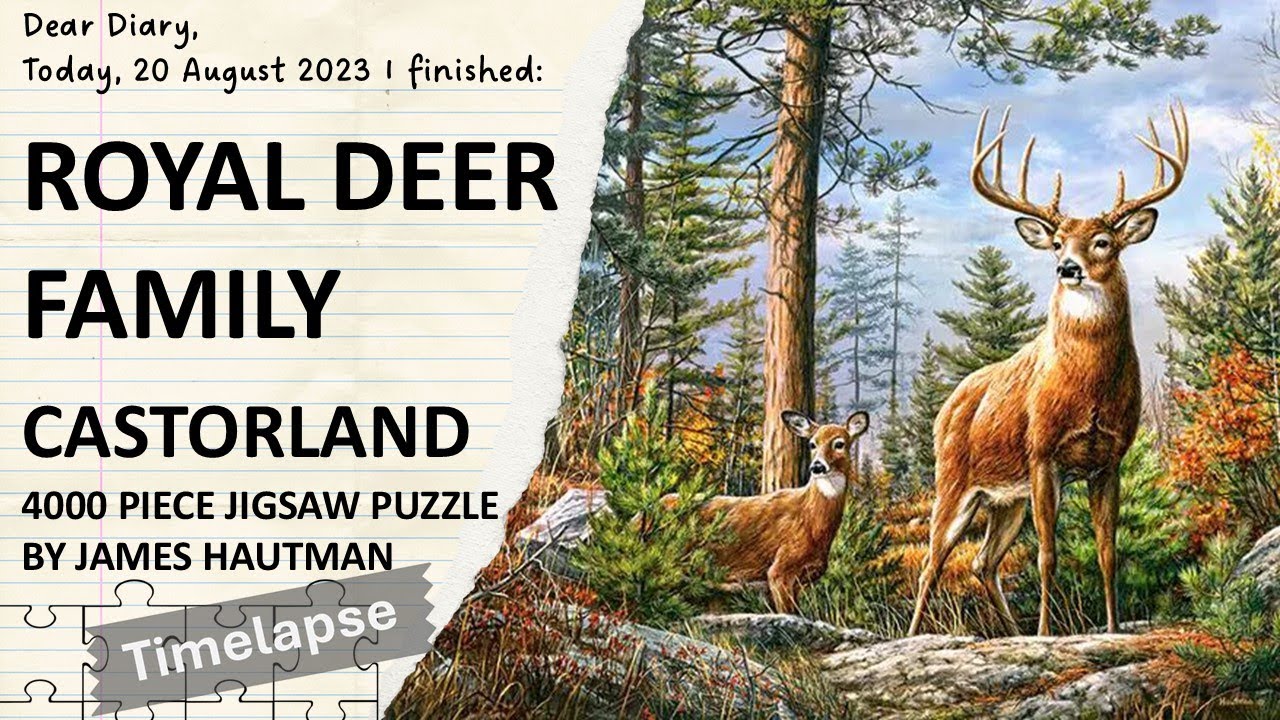 Castorland: Royal Deer Family (by James Hautman) 4000 piece jigsaw puzzle - Timelapse