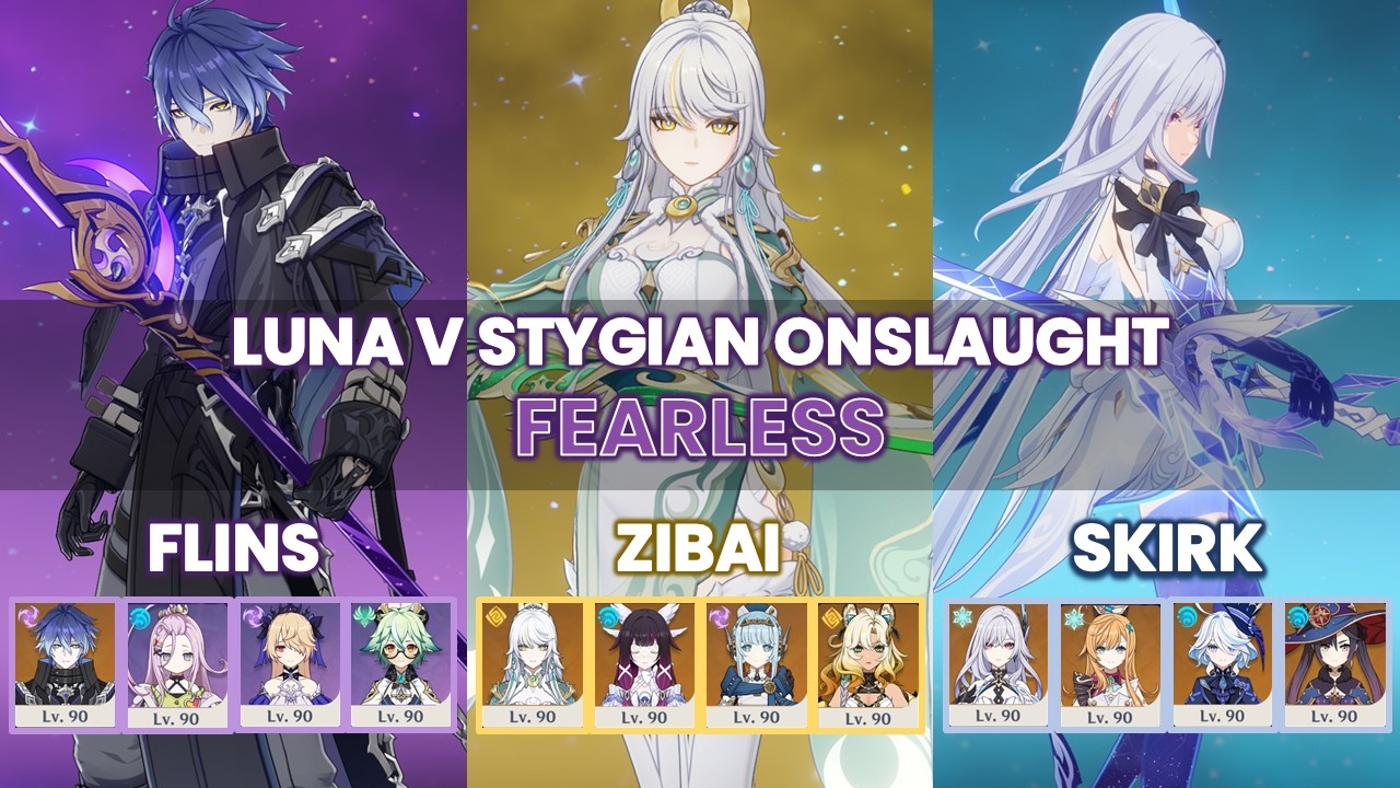 C0 Flins - C0 Zibai - C0 Skirk | Stygian Onslaught 6.4 Luna V Fearless | Genshin Impact
