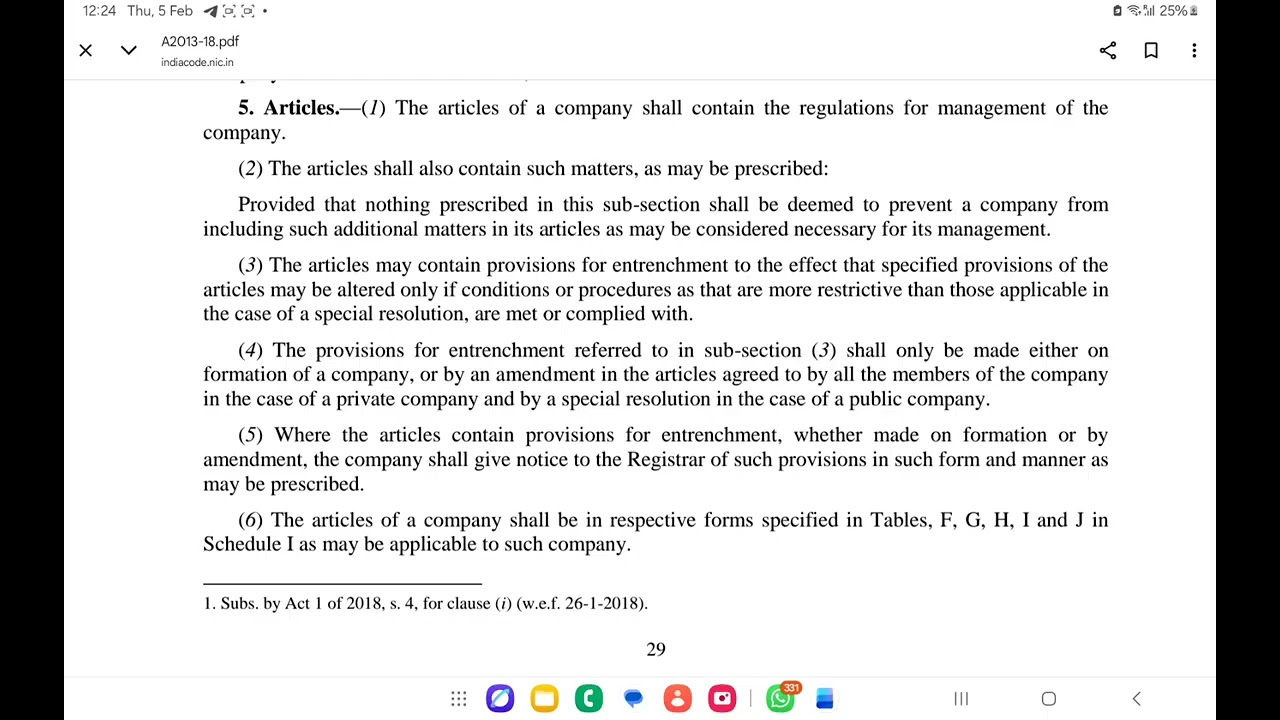 Companies Act 2013 Important provision Chapter 2and 3