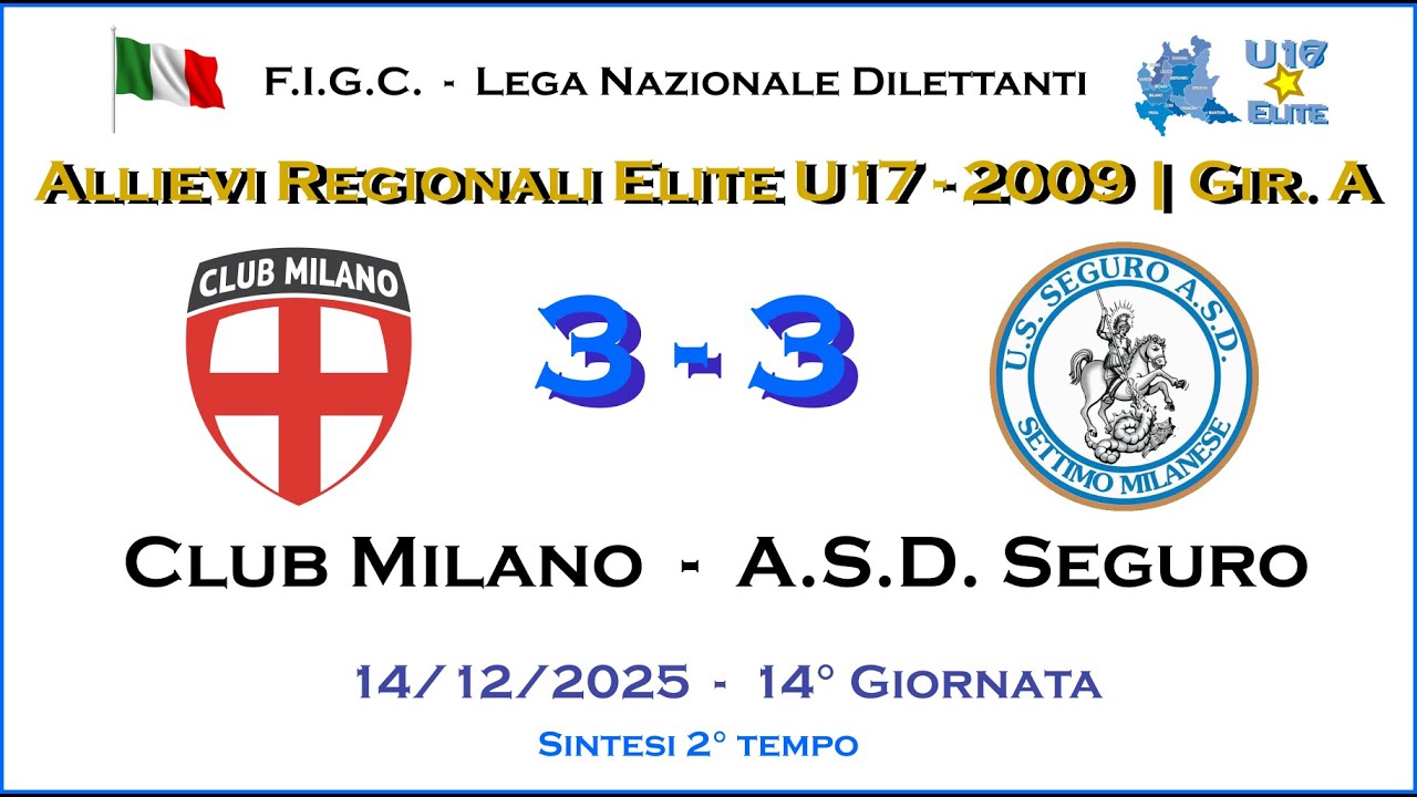 Club Milano - ASD Seguro 2° Tempo | Allievi 2009 U17 - Camp. Regionale Elite Girone 