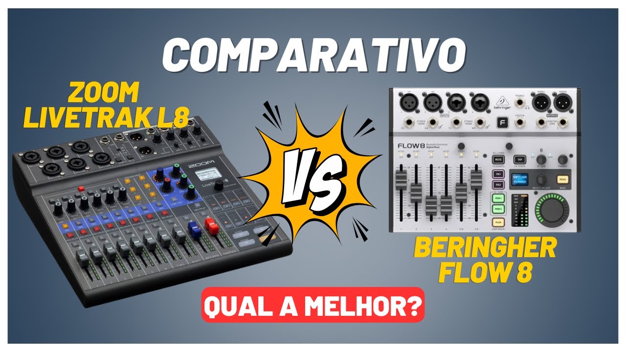 Zoom Livetrak L8 ou Beringher Flow8 - Qual é a MELHOR Mesa Digital? [Comparativo]