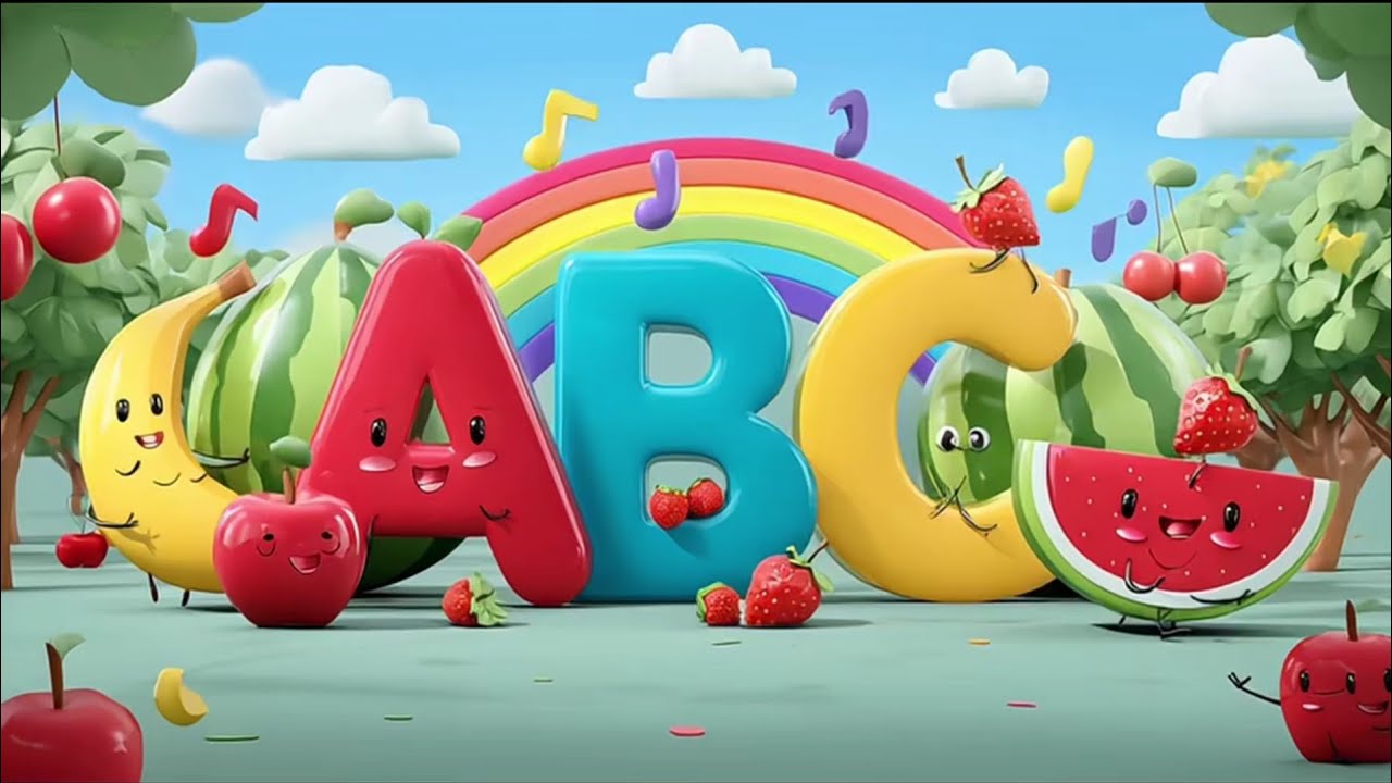 ABC Fruit Song for Kids | Learn Fruit Names | A to Z Phonics & English Vocabulary 🍏🍌