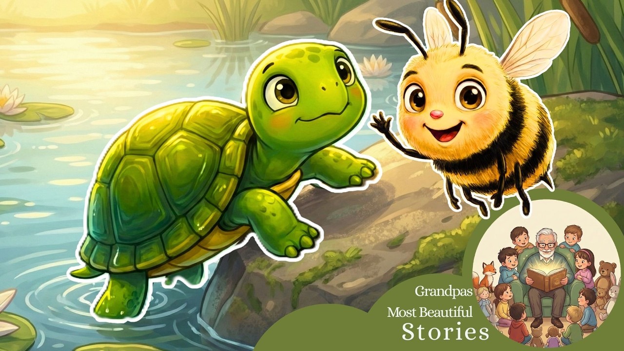La Pequeña Tortuga y la Abeja Amable | Historia animada suave para dormir