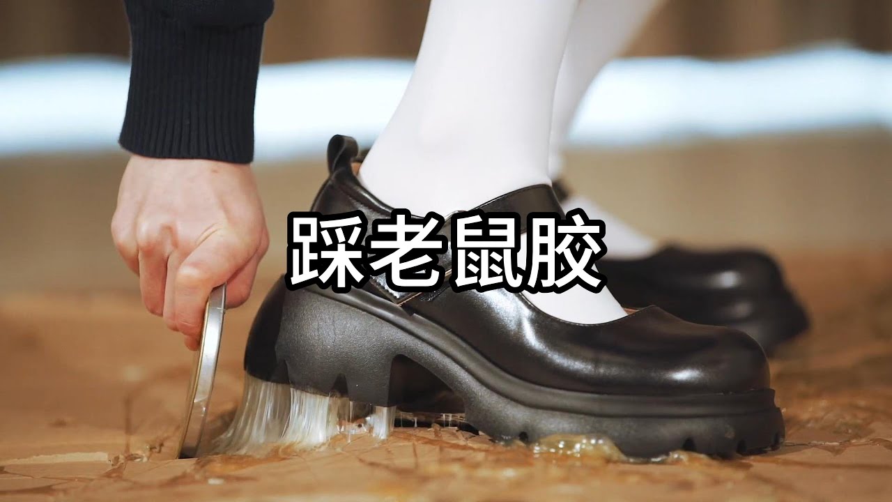 Stepping on mouse glue