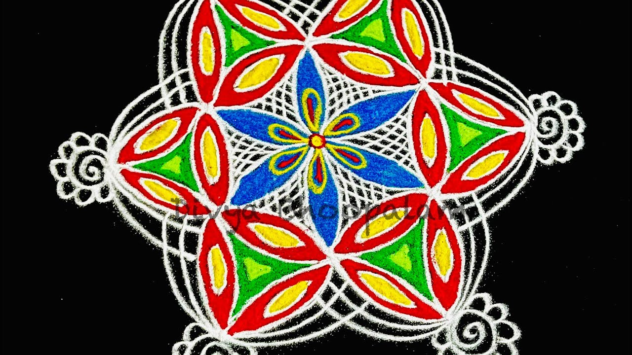 Simple Easy Rangoli With Dots 5 To 3