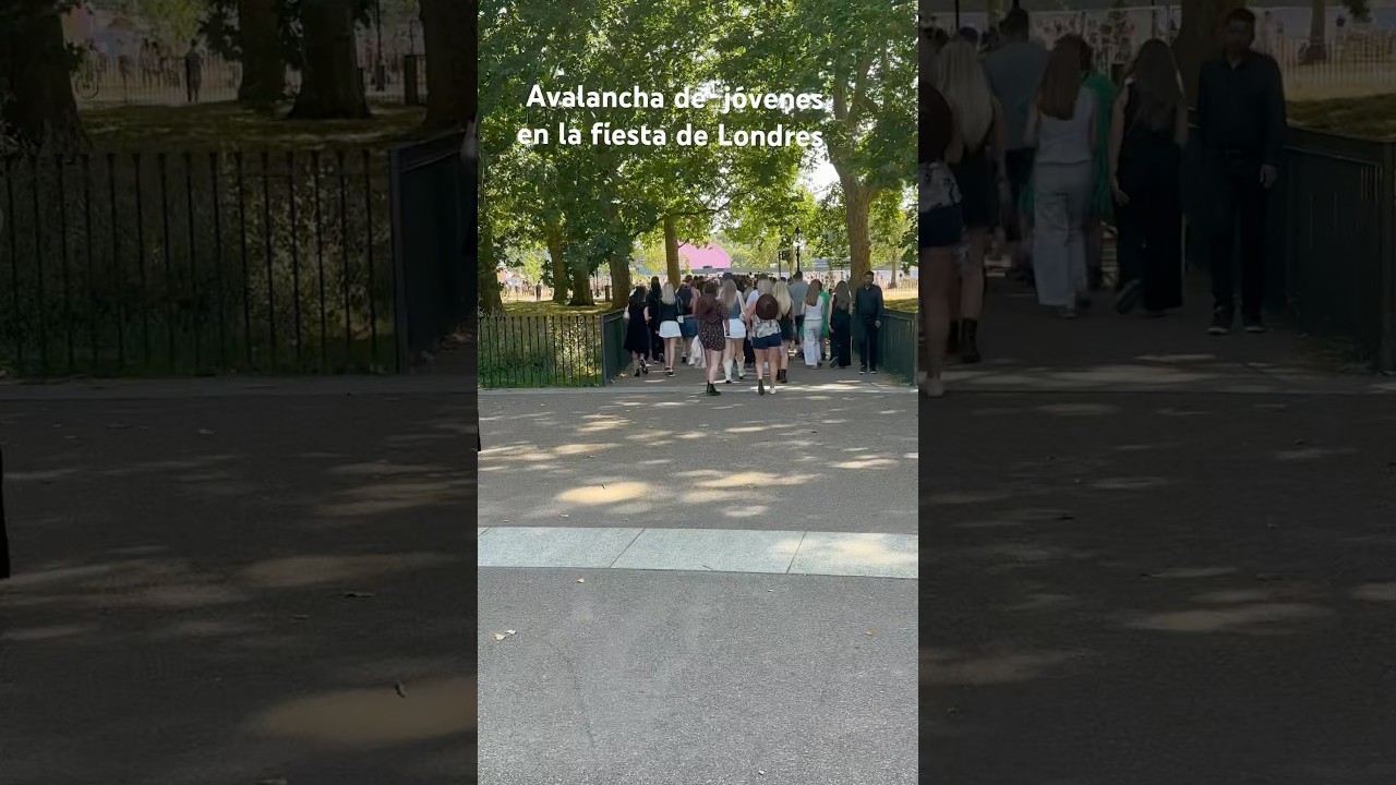 Fiesta ,miles de j&oacute;venes  en Londres a !  Divertirse ! Un espect&aacute;culo  #fiestamusic