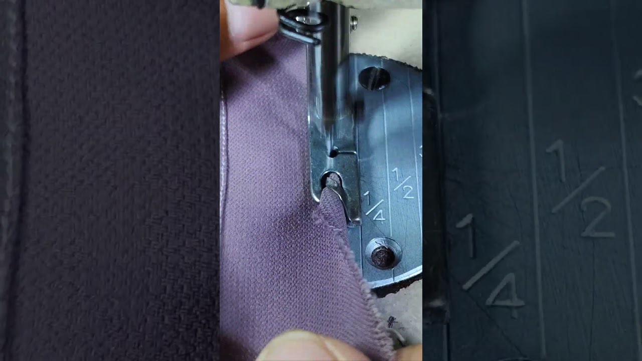 Sewing the edge of the fabric using a hemming foot #sewing #hemmingfoot