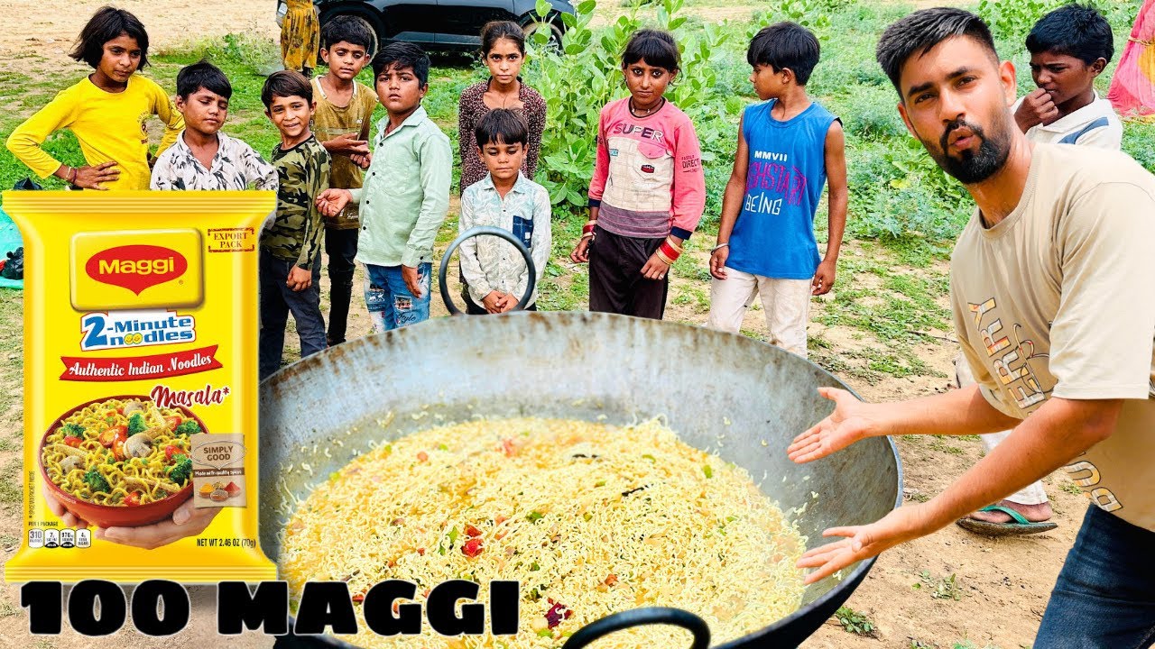100 Maggi Bana Kar Gareeb Baccho Ko Khilayi 🥹❤️ | Sourav Joshi Inspired