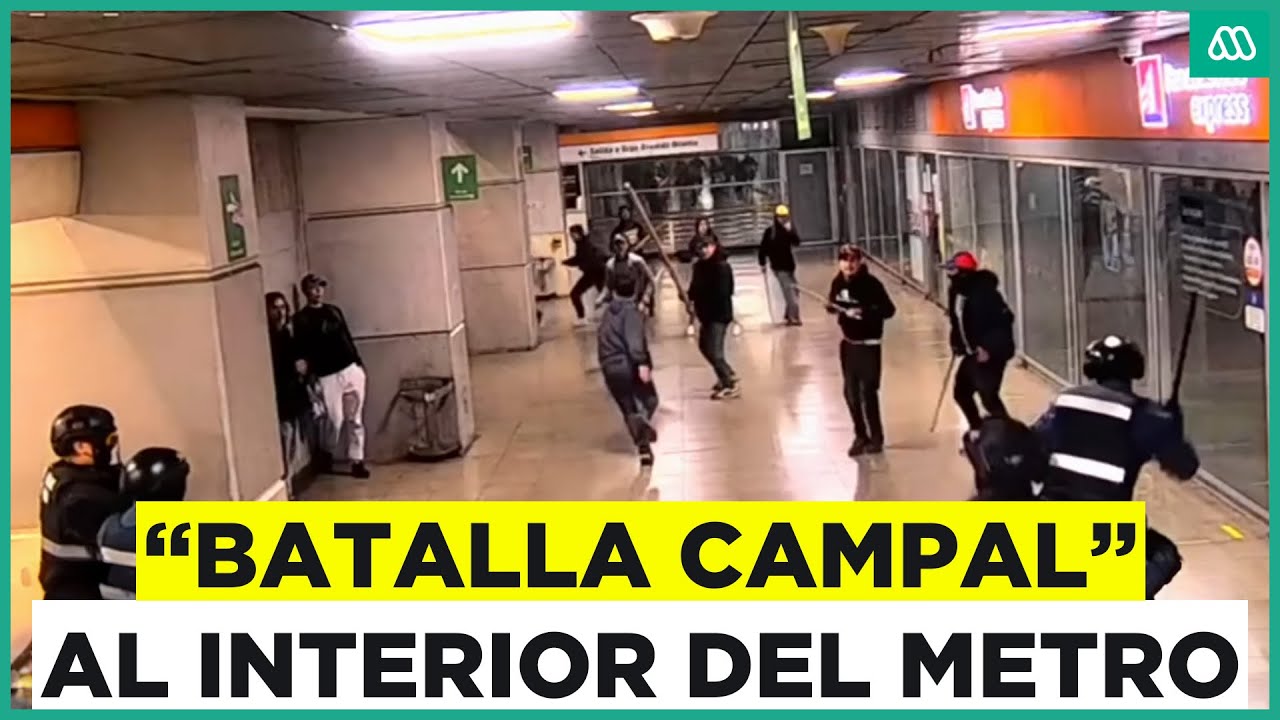 Disturbios al interior del metro: Se agravan enfrentamientos contra vendedores ambulantes