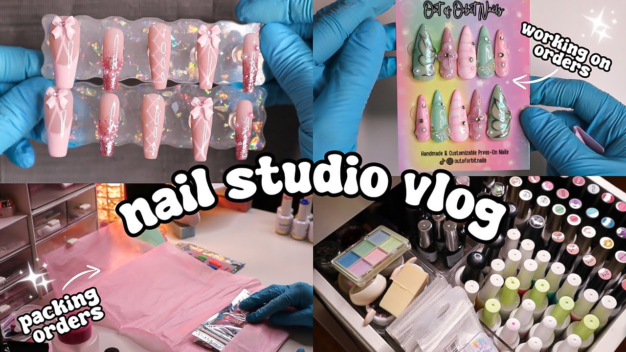 nail studio vlog | working on orders + opening nail mail + daily tasks