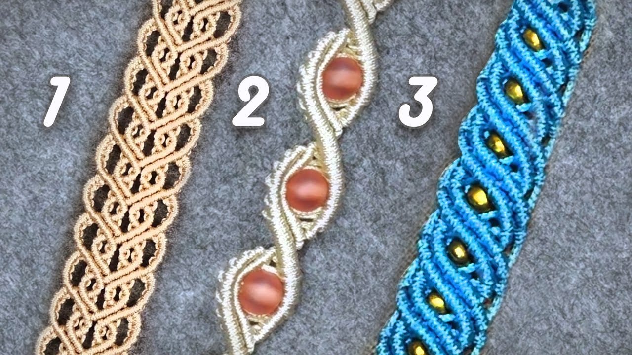 3 Macrame Patterns for Bracelets or Other Macrame Projects