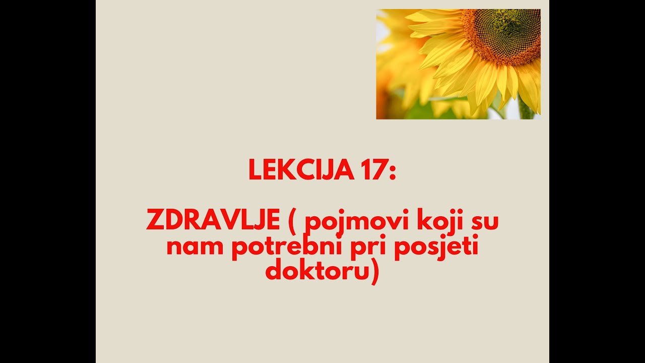 Koje fraze koristimo pri posjeti doktoru? Uvod u slovenski jezik - Lekcija 17