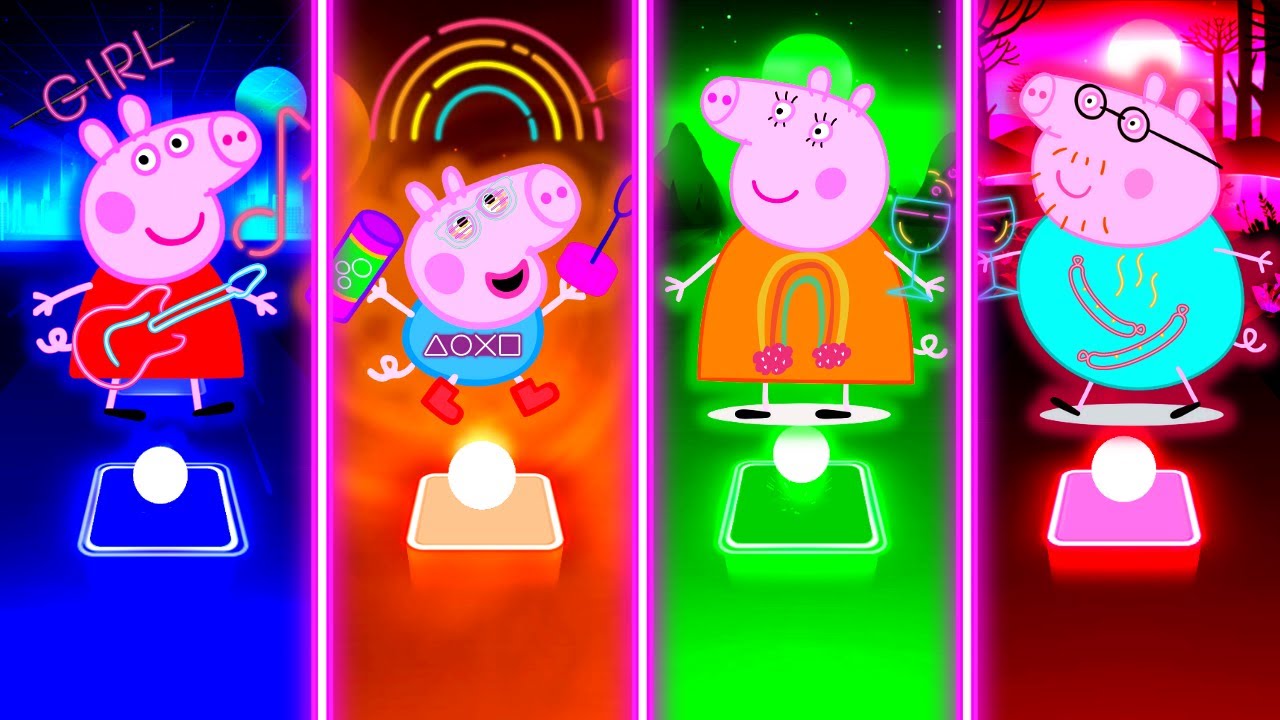 Peppa Pig - Peppa - George - Mummy - Daddy | Tiles Hop EDM Rush 🎵