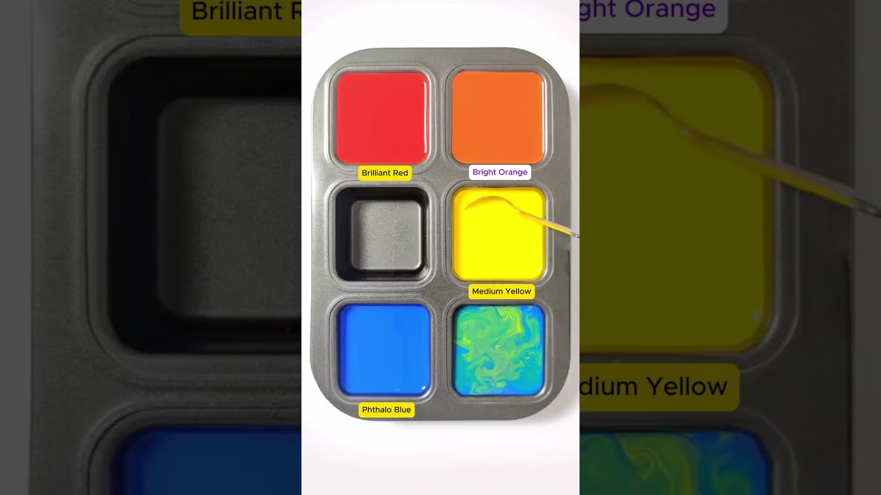 Color Shift Experience : Brilliant Red + Medium Yellow + Phthalo Blue #asmr #mix #colors #mixing
