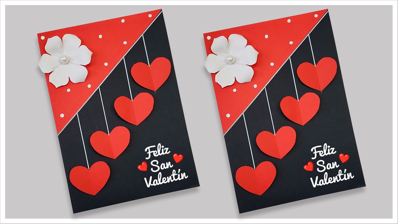 Hermosa tarjeta para el día del amor y la amistad🌼 Handmade Valentine day card 🥰San Valentín