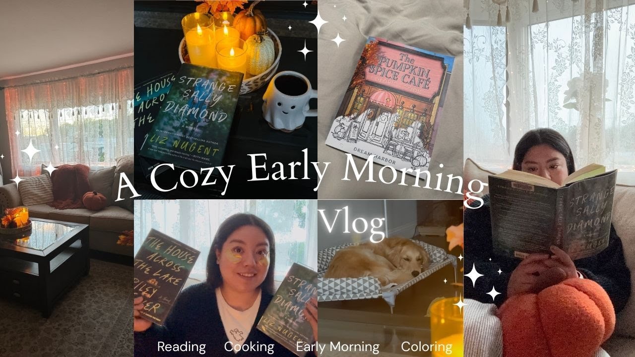 Vlog✨A Cozy Early Morning 📖☕️ || Reading, Cooking, Pumpkin Spice Cafe Coloring Book