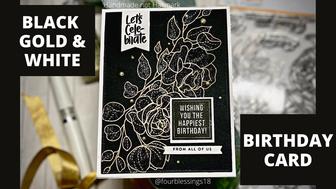 BLACK, GOLD & WHITE | Simple & Quick Birthday Card