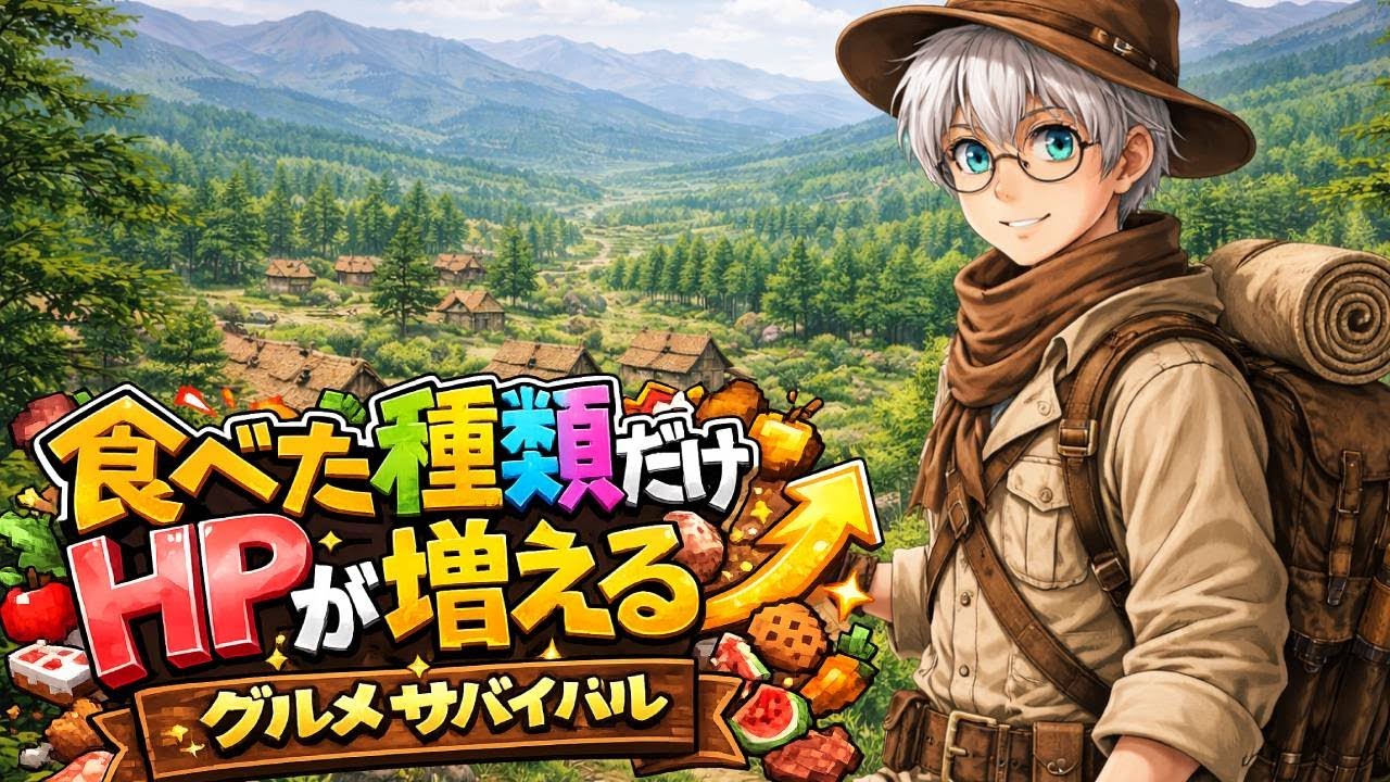 【新天地に村!?】数時間見付からなかった村を発見⁉　ここから発展していきますか。【グルメサバイバル】【Minecraft】