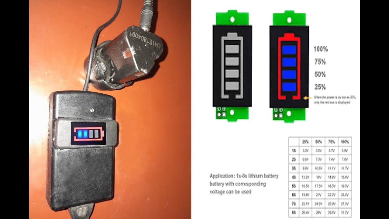 How to set up a 12V battery charge level display