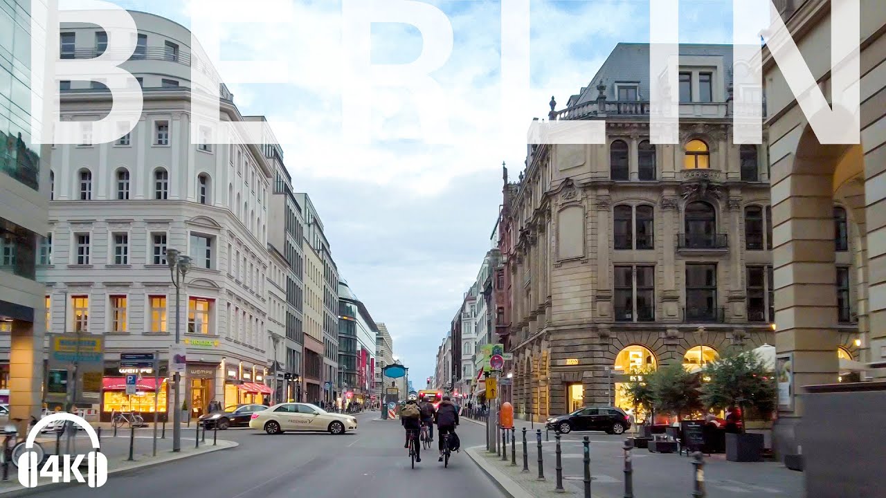 🇩🇪 Berlin Cycling in the Evening 2021 Prenzlauer berg, Mitte, Friedrichstraße, Gendarmenmarkt 4K 3D