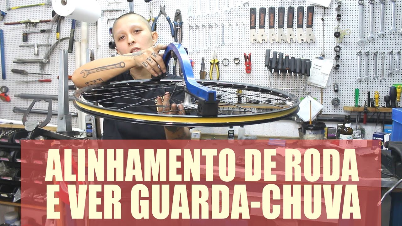 Como alinhar roda de bicicleta, tirar pulo e conferir guarda chuva