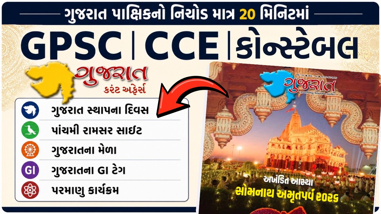 🔥GUJARAT CURRENT AFFAIRS | GPSC 2026 | CCE 2026 | POLICE CONSTABLE