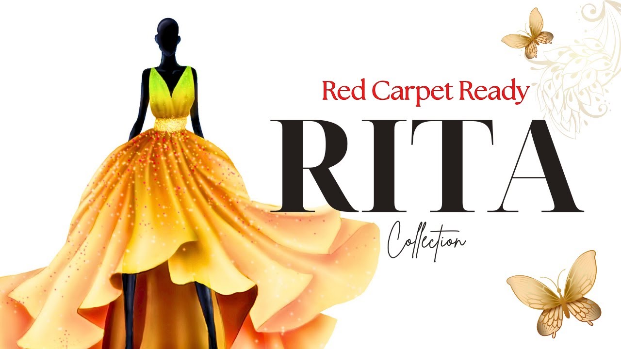 Realistic ASMR Fashion Sketch ✨ Grand Yellow–Orange Flowing Gown | Couture Illustration 2026