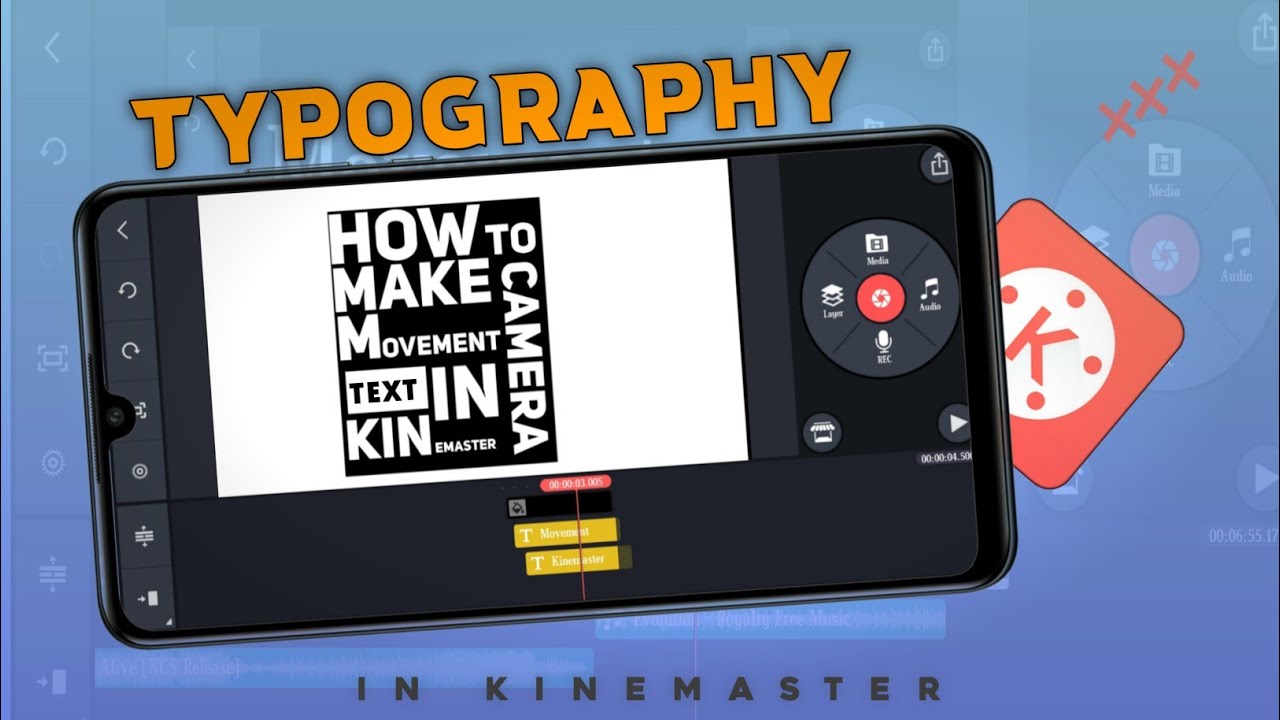 How To Make Camera Movement Text In Kinemaster | Typography in kinemaster Tutorial