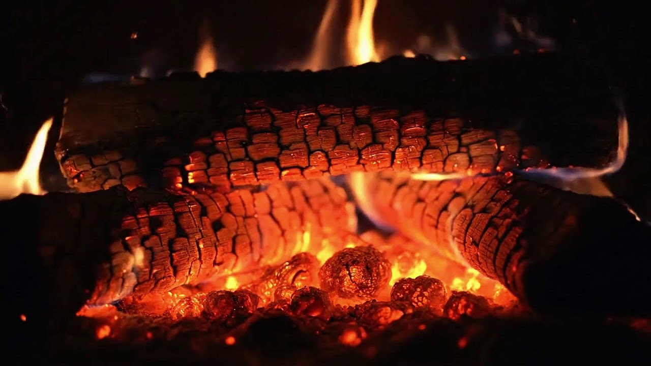 Warm Fireplace Ambience with Natural Crackling Fire for Focus