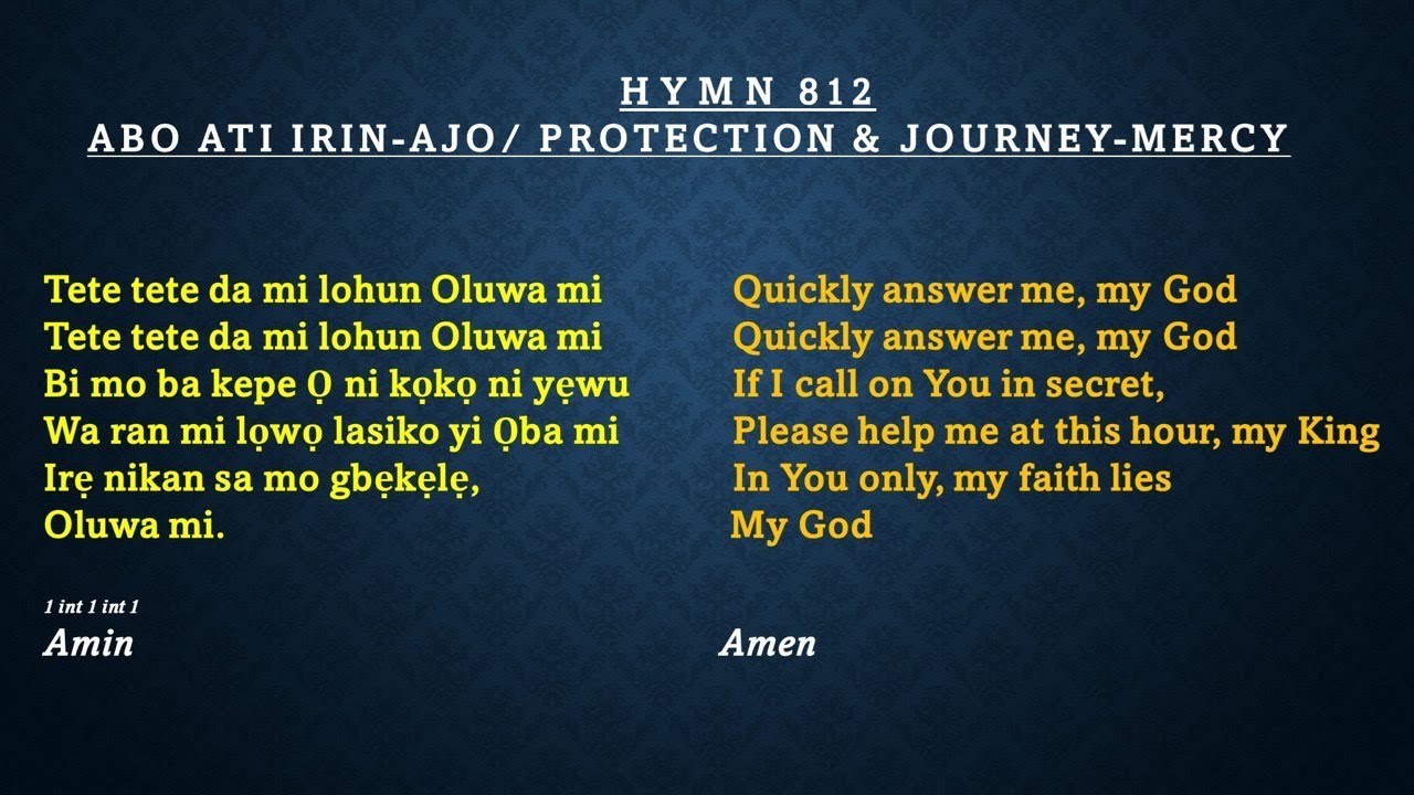 CCC Hymn 812 (Tete tete da mi l'ohun Oluwa mi) CCC Redemption Parish,Winnipeg, Manitoba, Canada