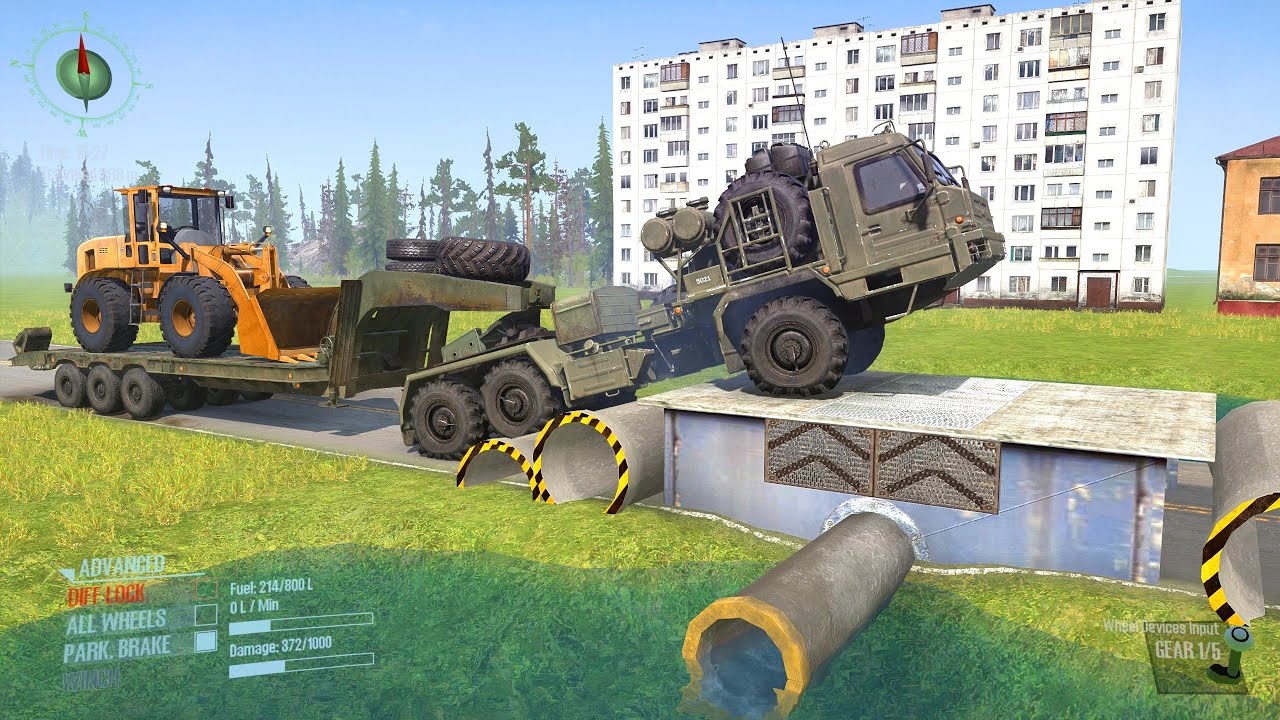 Can These Trucks Survive the Pipe Bridge Challenge? Spintires: Mudrunner Gamplay | Game Daily69