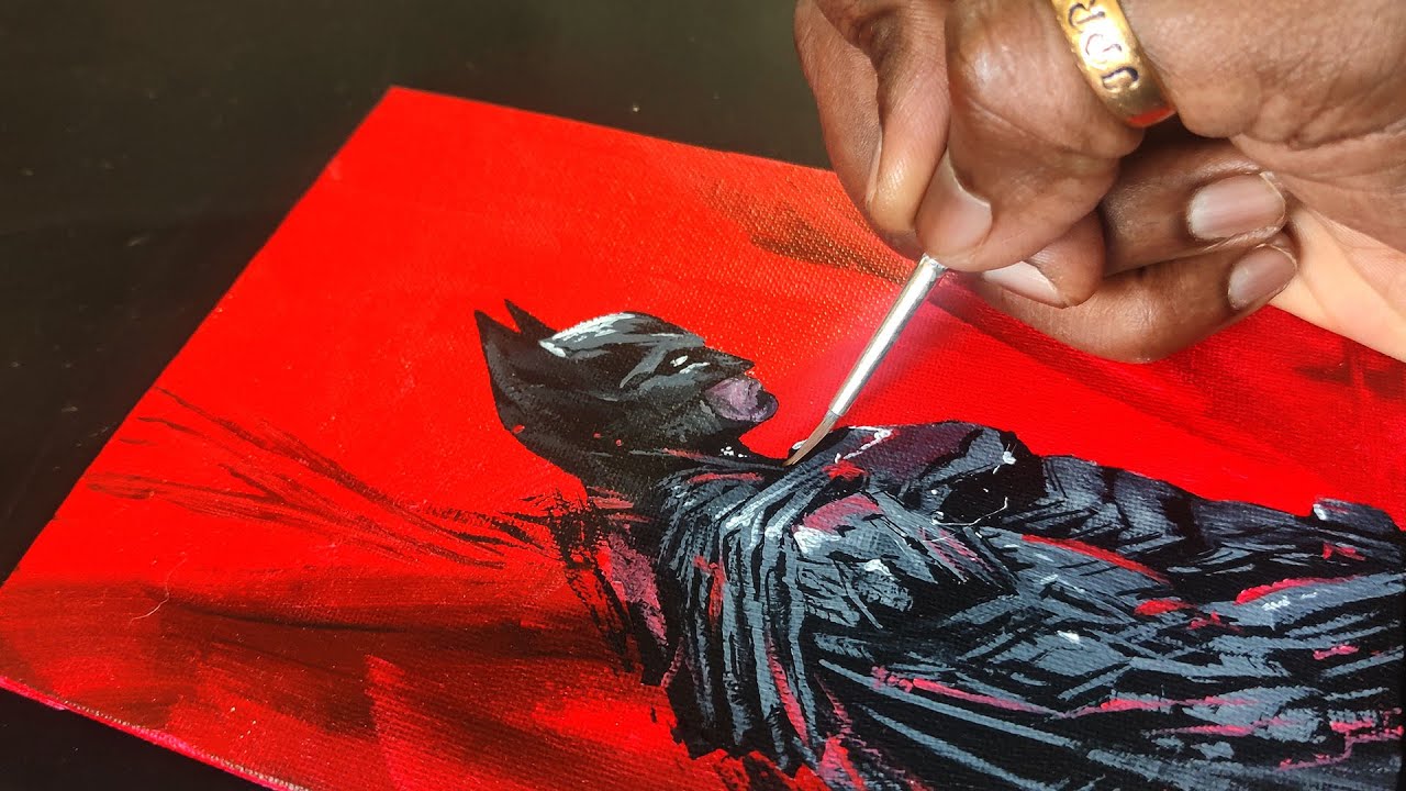 Batman | Dark Knight | Easy acrylic painting