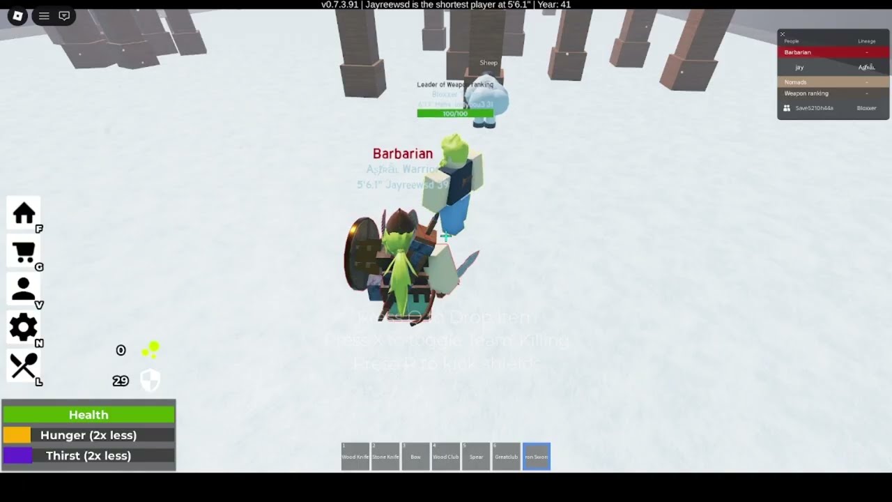 Ranking weapons in civilizations survival game roblox