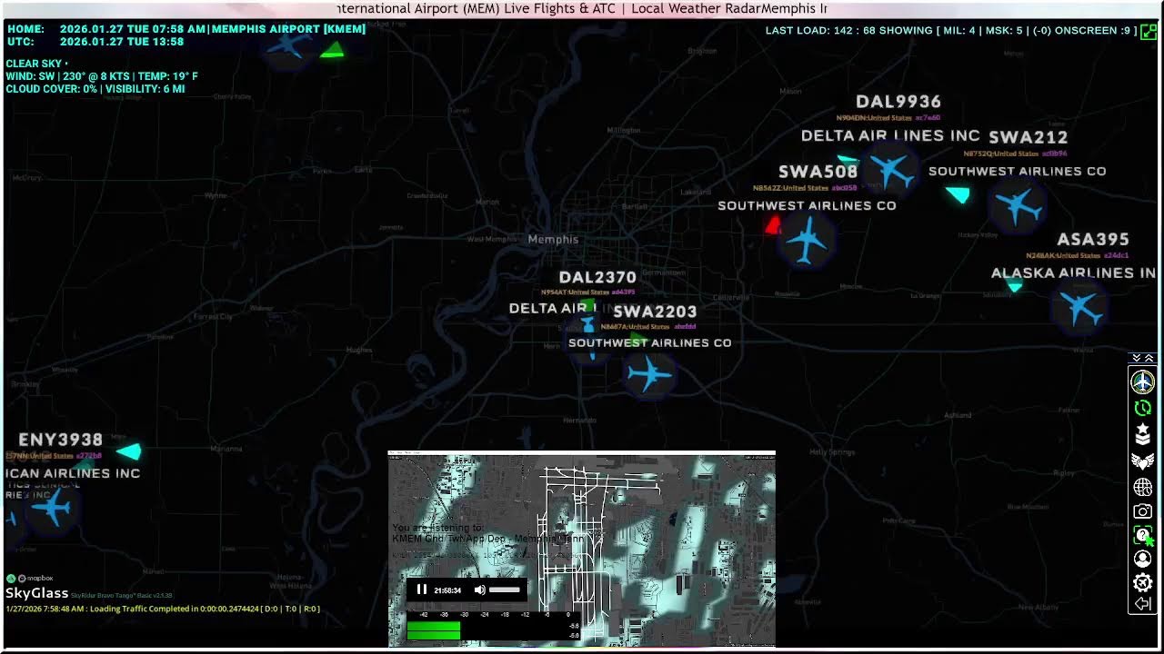 Memphis International Airport (MEM) Live Flights & ATC | Local Weather Radar