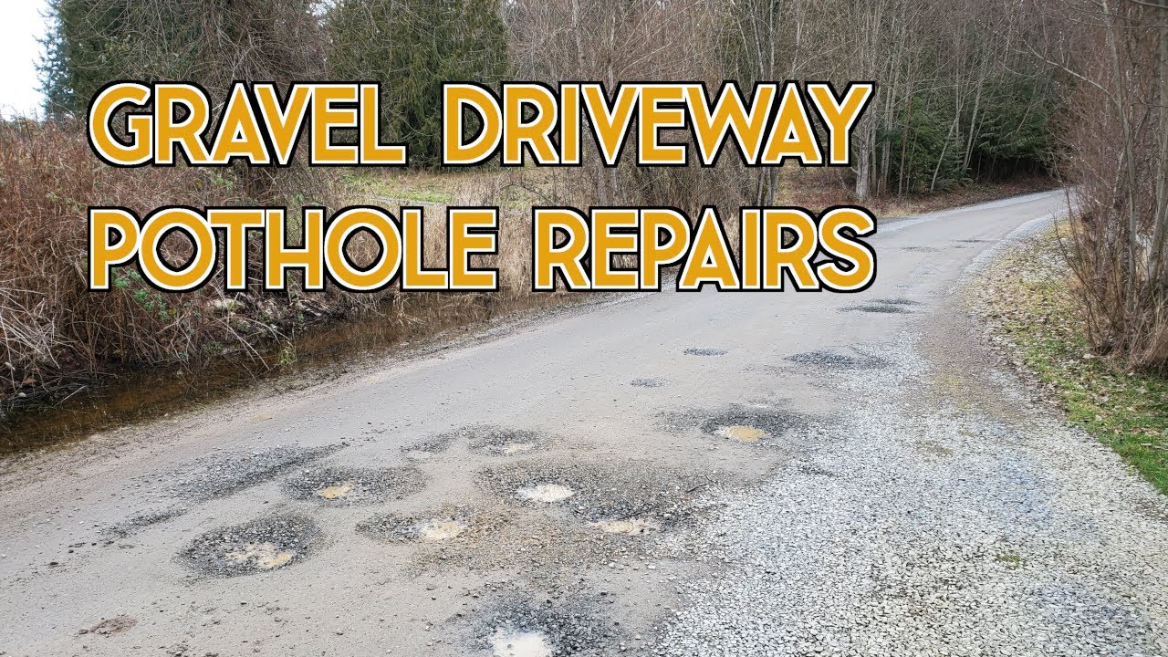 Gravel Driveway Repair Example with Potholes