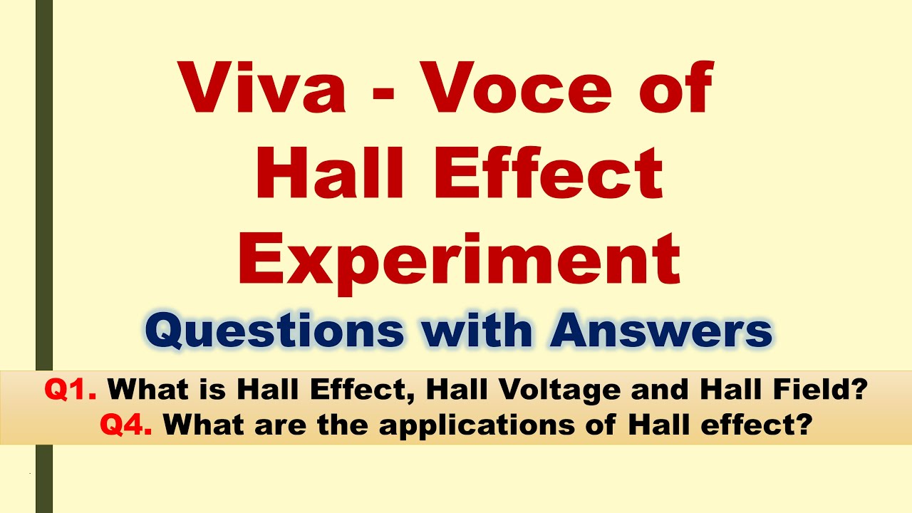 Hall Effect | Viva Voce | Practical File