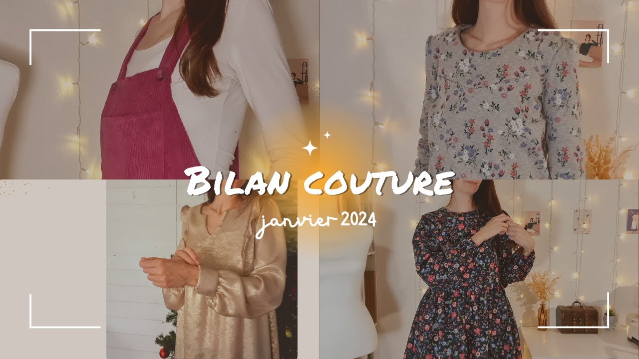 Bilan couture Janvier 2024 (salopette, robes, pantalon et sweat) #couture #bilancouture