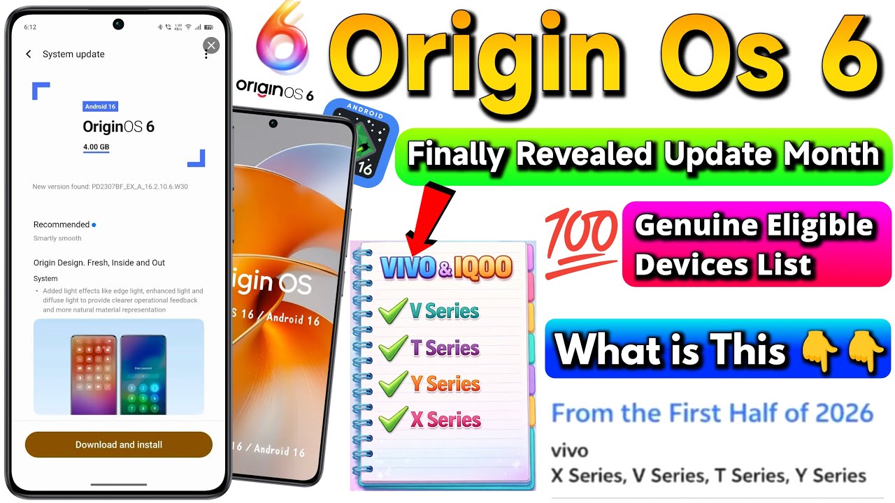 ⚡Origin OS 6 the First Half 2026 Vivo & iQOO 100% Eligible Devices List & Release Month Date ?🔥