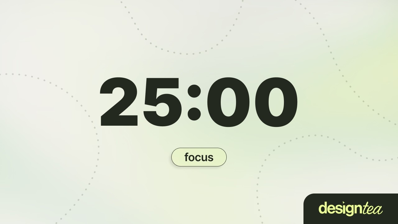 (2 hours) 4x25 Pomodoro Timer for Designers | Deep Focus Work Session