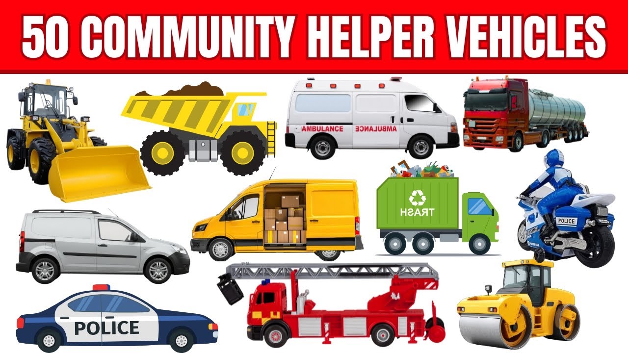 Названия транспортных средств | 50 полезных транспортных средств для детей | Обучающее видео «Наз...