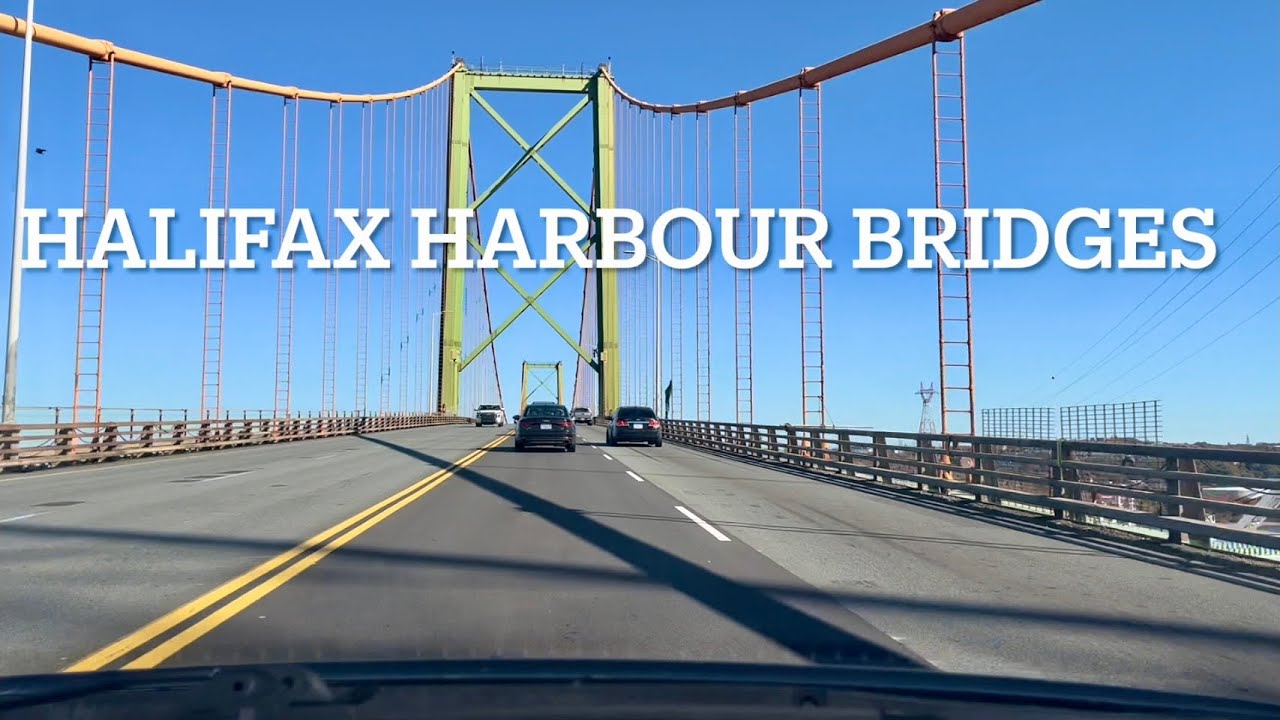 Driving across the two Halifax Bridges
