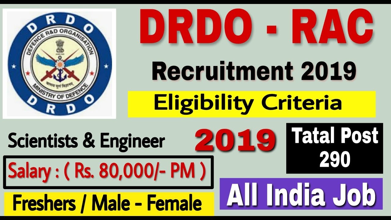 DRDO Recruitment 2019 II Recruitment & Assessment Center II Apply Online II Learn Technical
