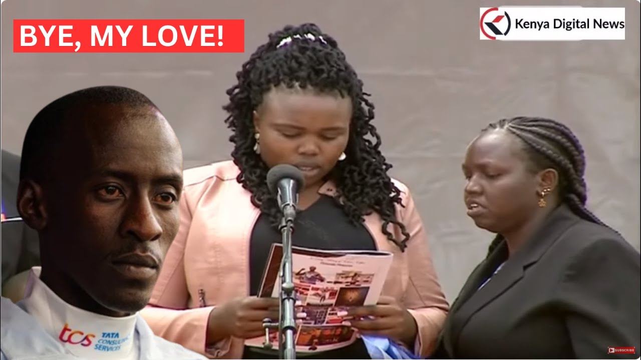 'DANCE WITH ANGELS!' Kelvin Kiptum's wife sheds tears as she mourns him during burial ceremony!!